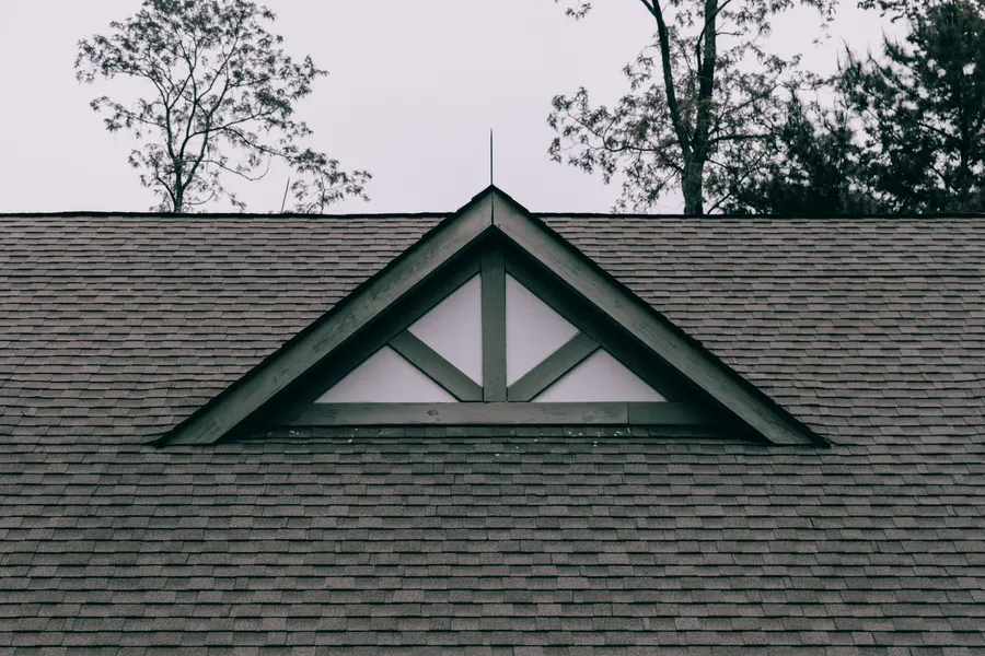 Gable roof with a decorative timber truss